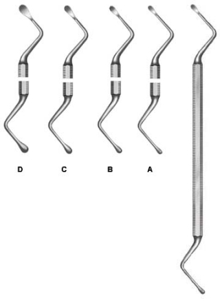 Lucas Bone Curette, double-ended